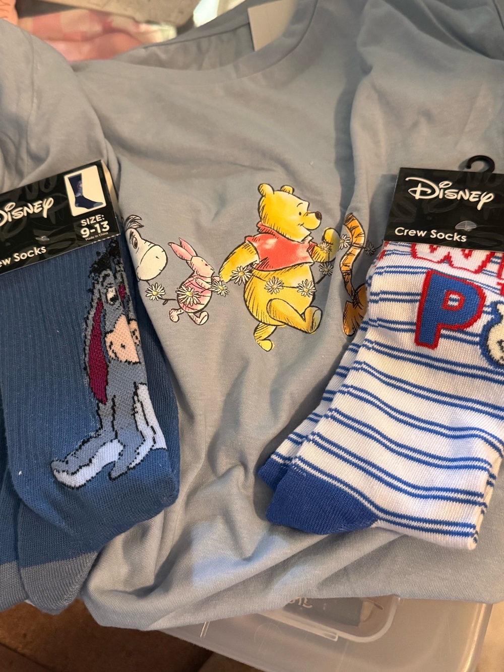 Disney's Winnie the Pooh Women's Short Sleeve Tee & 2 pair socks